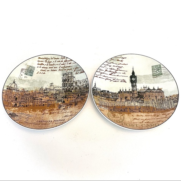 Pier 1 Other - Pier 1 Imports Cityscape 6” Decorative Plates - Set of 2